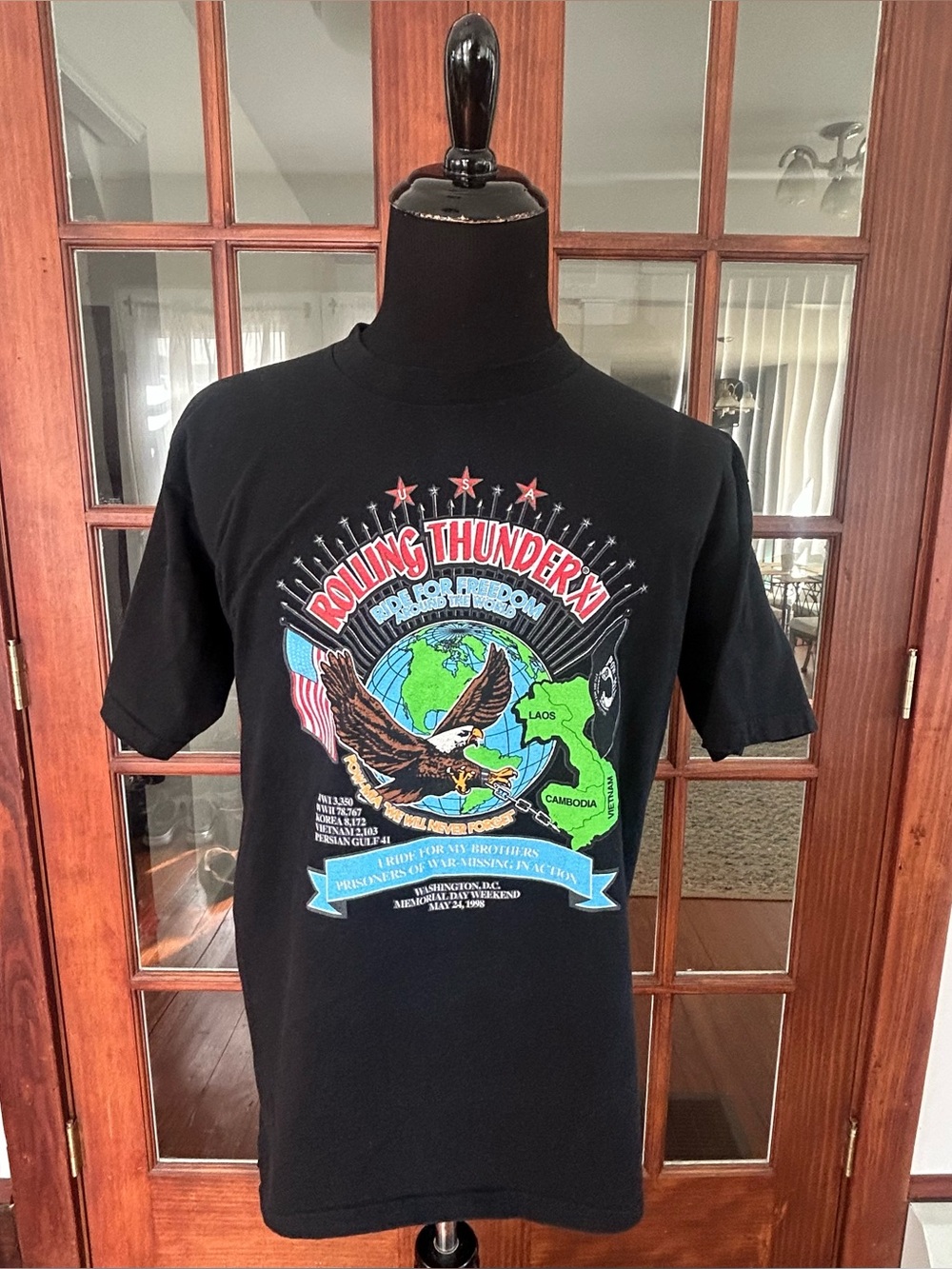 Vintage Harley Davidson Rolling Thunder X Washington D.C. 1998 Tee Shirt XL